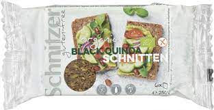 Black Quinoabrot Schnitten, glutenfrei, Schnitzer