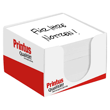 Notizzettelbox weiß, lose, 9 x 9 cm, Printus